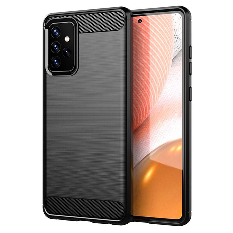 Husa Samsung Galaxy A72 5G Techsuit Carbon Silicone, negru - mag-genius-accesorii