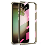 Husa Plating - Samsung S23 - silicon Slim, Clear, Gold
