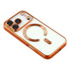 Husa iPhone 17 Pro Max, cu MagSafe, ElectroPlated, tranparenta, rama ORANGE