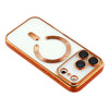 Husa iPhone 17 Pro, cu MagSafe, ElectroPlated, tranparenta, rama ORANGE