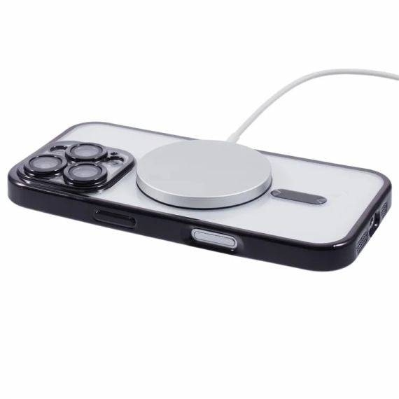 Husa Plating, iPhone 16 Pro, cu MagSafe, ElectroEdge,Black