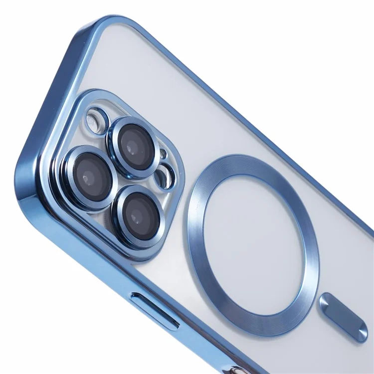 Husa Plating, iPhone 16 Pro Max, cu MagSafe, ElectroEdge, Blue