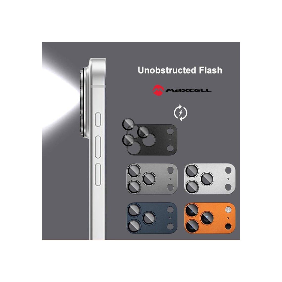 Folie Camere iPhone 17 Pro - KIT, FullGlue Cover, Metallic,Silver