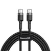 Cablu de date, USB Type-C, Fast Charge, Textil, Negru - 1m - mag-genius-accesorii