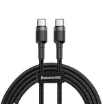 Cablu de date, USB Type-C, Fast Charge, Textil, Negru - 1m - mag-genius-accesorii