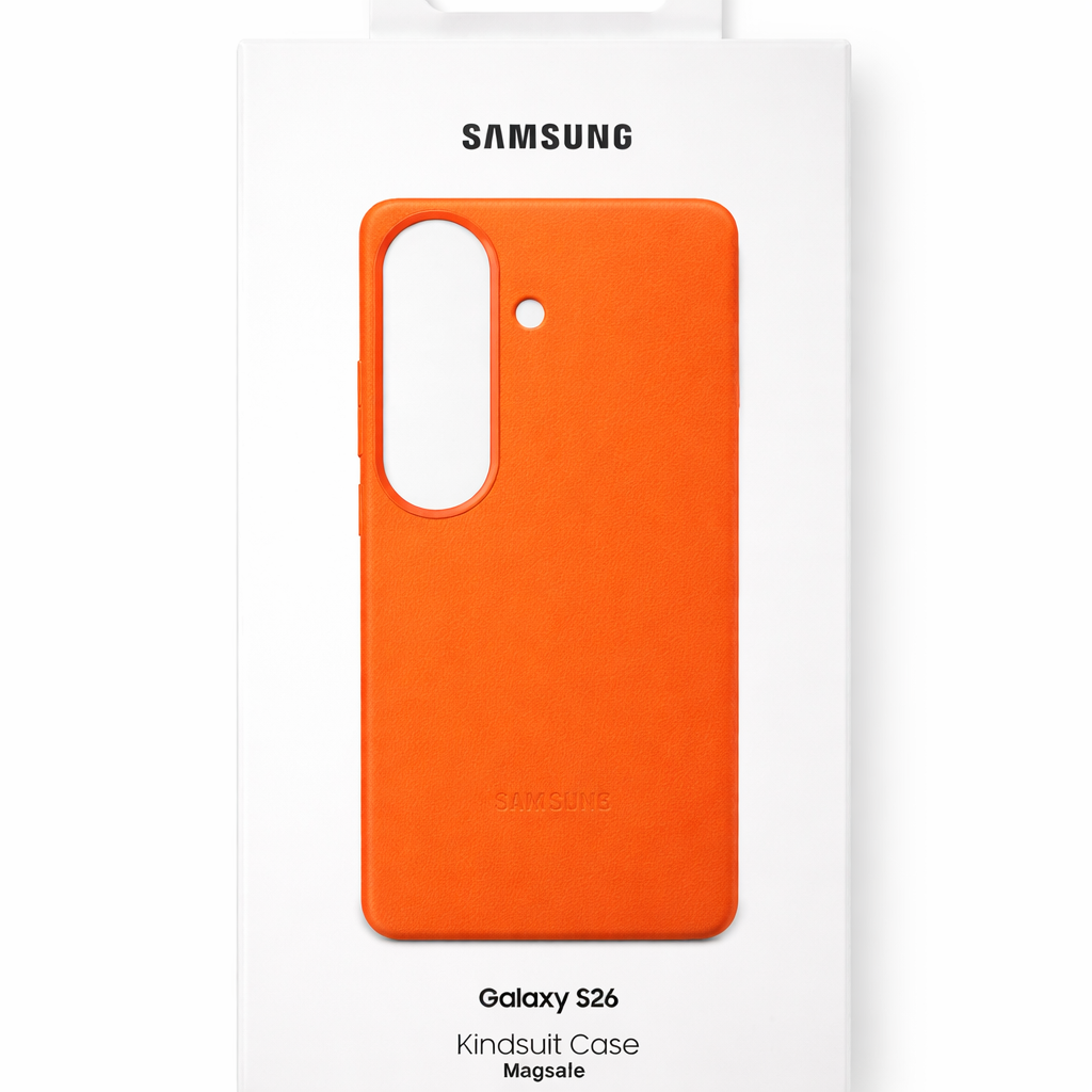 Husa Samsung S26 ,Originala Piele Kindsuit cu MagSafe, Orange