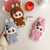 Husă iPhone 16 Pro , Desen 3D Labubu, Silicon Moale,Pink