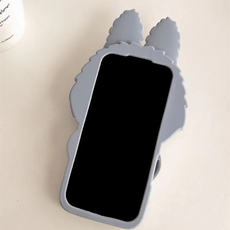 Husă iPhone 16 Pro , Desen 3D Labubu, Silicon Moale,Cream