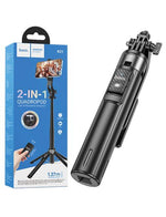 Selfie Stick, pentru telefon, 2 in 1, Telescopic,cu telecomanda BT, BLACK