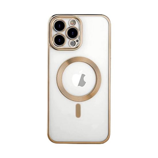 Husa de protectie cu MagSafe pentru iPhone 14 Plus , Clear Gold