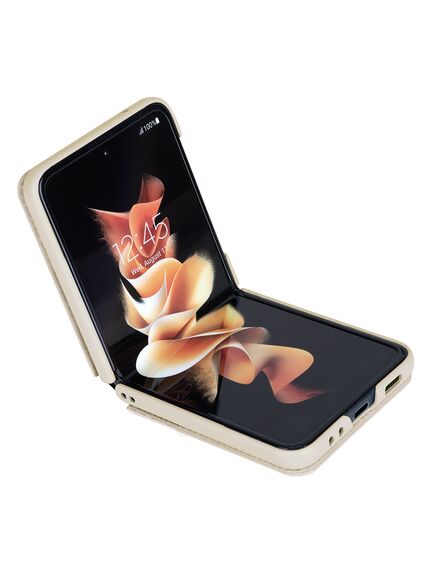 Husa Nillkin, pentru Samsung Galaxy Z Flip 4, Qin Leather, PC Leather GOLD Champane