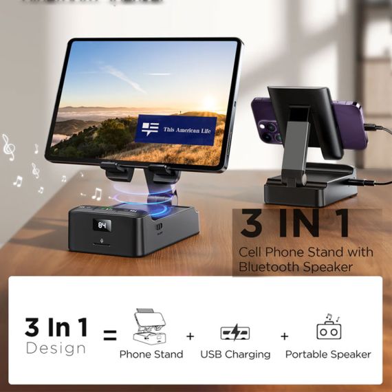 Joyroom Statie MultiFunction 3 in 1, Incarcare, Boxa portabila si suport Stand, Birou