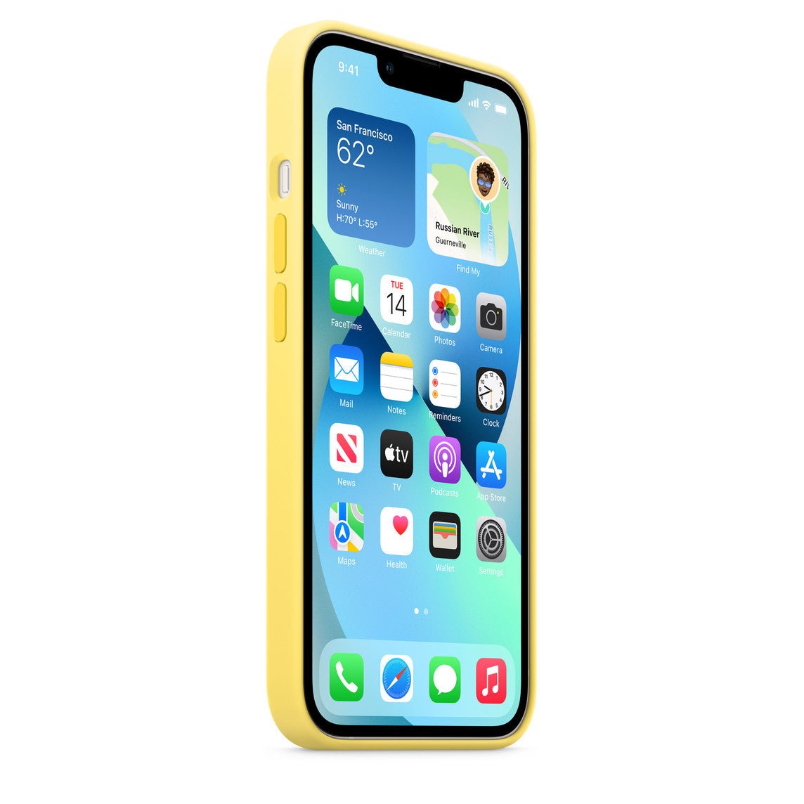 Husa iPhone 13 Mini Apple cu MagSafe, Silicon - Culoare Lemon Zest