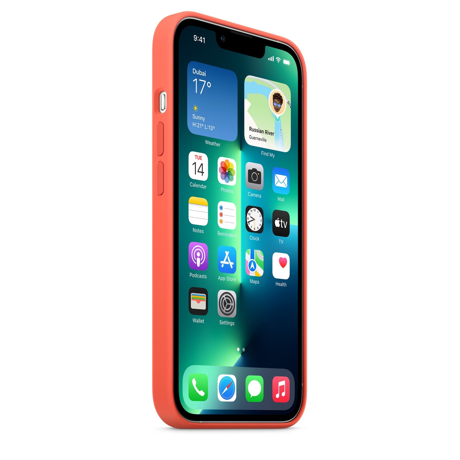 Husa iPhone 13 pro Apple cu MagSafe  Silicon - Culoare Nectarine