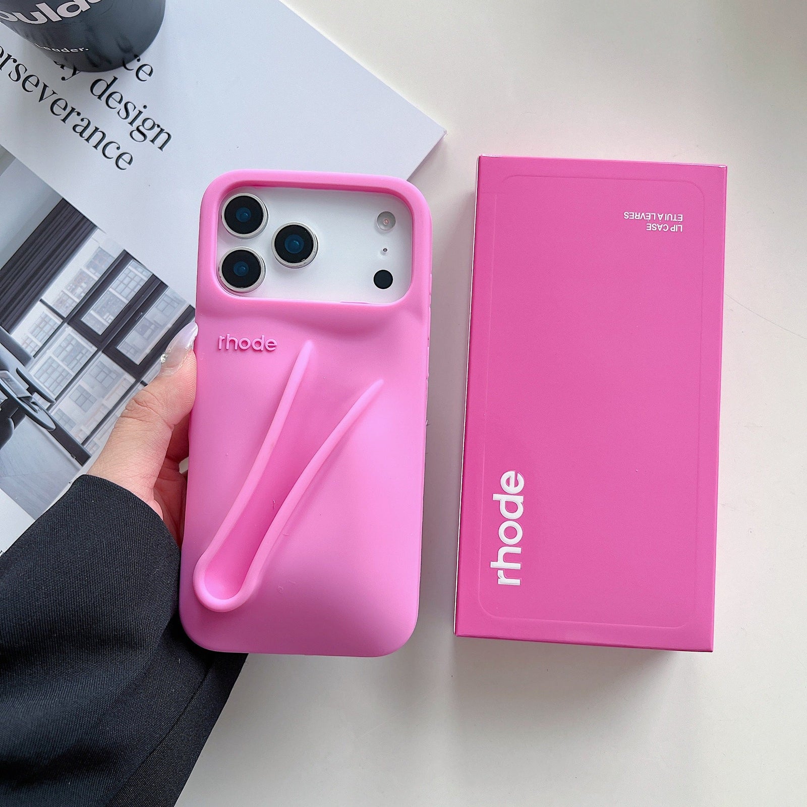 Husă iPhone 17 Pro Max, Rhode, Culoare Ribbon + Luciu Inclus