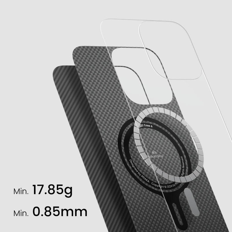 Husă iPhone 16 MagEZ 5 – Aramidă 600D, MagSafe, Ultra-Subțire, Negru
