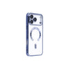 Husa  iPhone 17 Pro , cu MagSafe, ElectroPlated, transparenta, rama BLUE