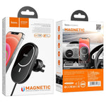 Suport telefon auto Hoco CA90, incarcare MagSafe,15 W Fast Charge grila ventilatie, negru - mag-genius-accesorii