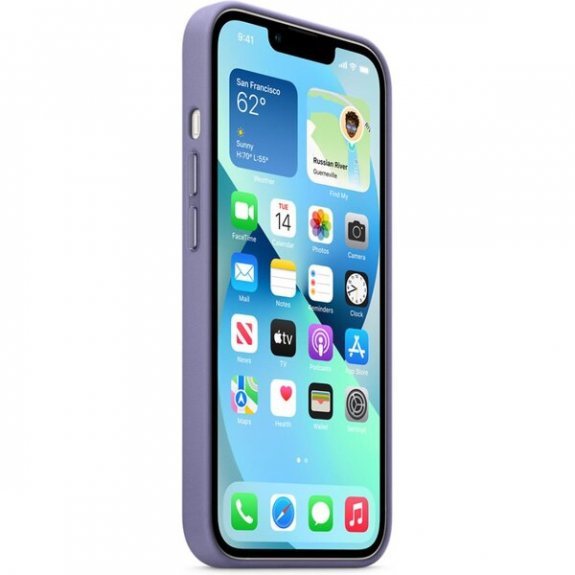 Husa de protectie Apple cu MagSafe pentru iPhone 13 Mini , Piele - Culoare Wisteria