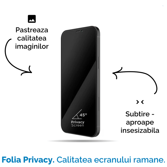 Folie Sticla Securizata iPhone 15, 3D PRIVACY SERIES