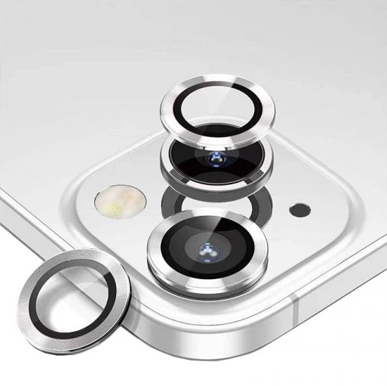 Folie camere individuale Argintiu, pentru iPhone 14 din Sticla securizata