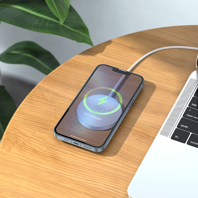 Incarcator Wireless 3 in 1, Magnetic, Hoco CW41 Delight, Type-C, 15W, Negru - mag-genius-accesorii