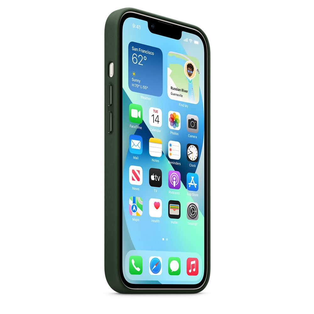 Husa compatibila cu iPhone 13 cu MagSafe, Piele - Sequoia Green