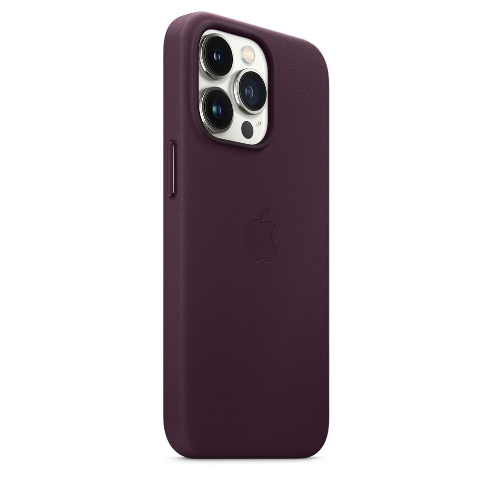 Husa compatibila cu iPhone 13 pro cu MagSafe, Piele - Culoare Dark Cherry