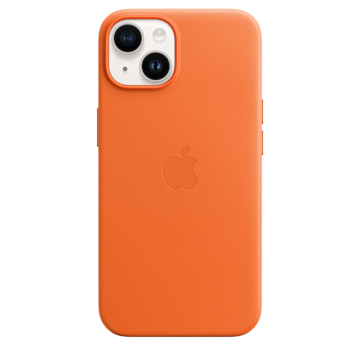 Husa compatibila cu iPhone 14 cu MagSafe, Piele - Culoare Orange
