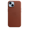 Husa compatibila cu iPhone 14, cu MagSafe, Piele - Culoare Umber