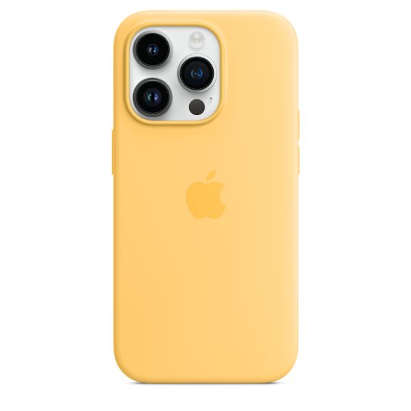 Husa compatibila cu iPhone 14 Pro Max cu MagSafe, Silicon Sunglow