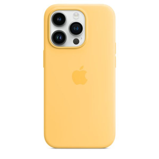 Husa compatibila cu iPhone 14 Pro Max cu MagSafe, Silicon Sunglow