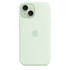 Husa compatibila cu iPhone 15 Plus Silicon cu MagSafe, Soft Mint