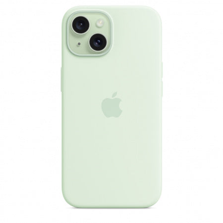 Husa compatibila cu iPhone 15 Plus Silicon cu MagSafe, Soft Mint
