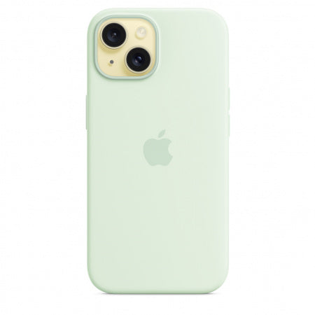 Husa compatibila cu iPhone 15 Plus Silicon cu MagSafe, Soft Mint