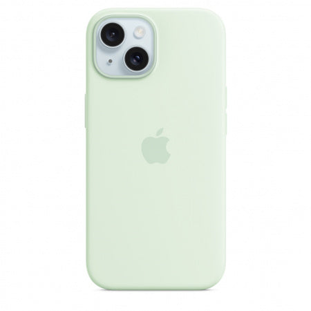Husa compatibila cu iPhone 15 Plus Silicon cu MagSafe, Soft Mint