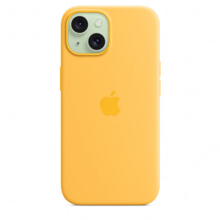 Husa compatibila cu iPhone 15 Plus Silicon cu MagSafe, Sunshine