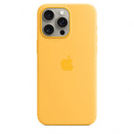 Husa compatibila cu iPhone 15 Pro din Silicon MagSafe, Sunshine