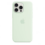 Husa compatibila cu iPhone 15 Pro Max din Silicon MagSafe, Soft Mint