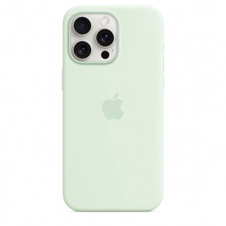 Husa compatibila cu iPhone 15 Pro Max din Silicon MagSafe, Soft Mint