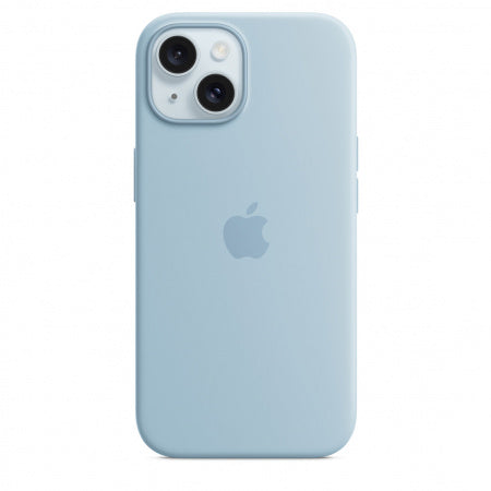 Husa compatibila cu iPhone 15 Silicon cu MagSafe, Light Blue