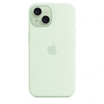 Husa compatibila cu iPhone 15 Silicon cu MagSafe, Soft Mint