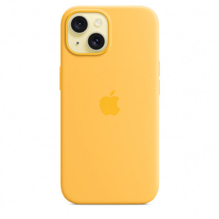 Husa compatibila cu iPhone 15 Silicon cu MagSafe, Sunshine