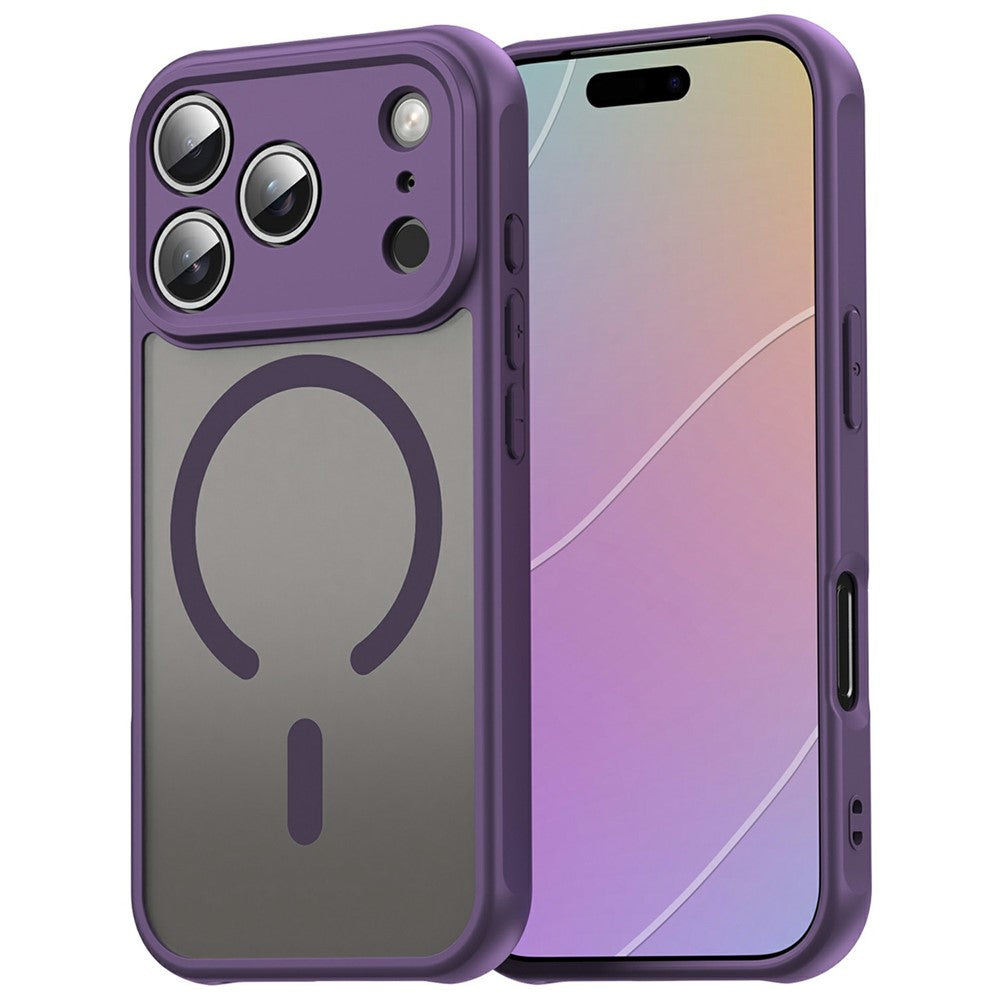 Husă iPhone 18 Pro Max MagFrost Pro cu MagSafe, Frosted Gray/Purple