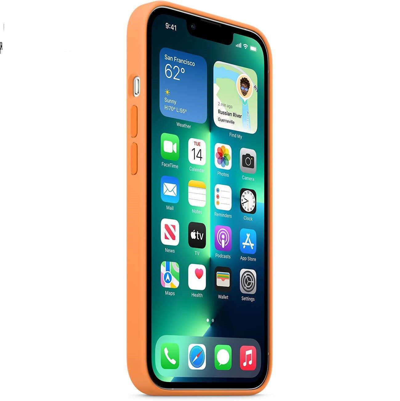 Husa iPhone 13 Pro Apple cu MagSafe ,Silicon - Culoare Marigold