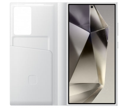 Husa Originala Samsung Galaxy S23 Ultra Smart View Wallet,Alb