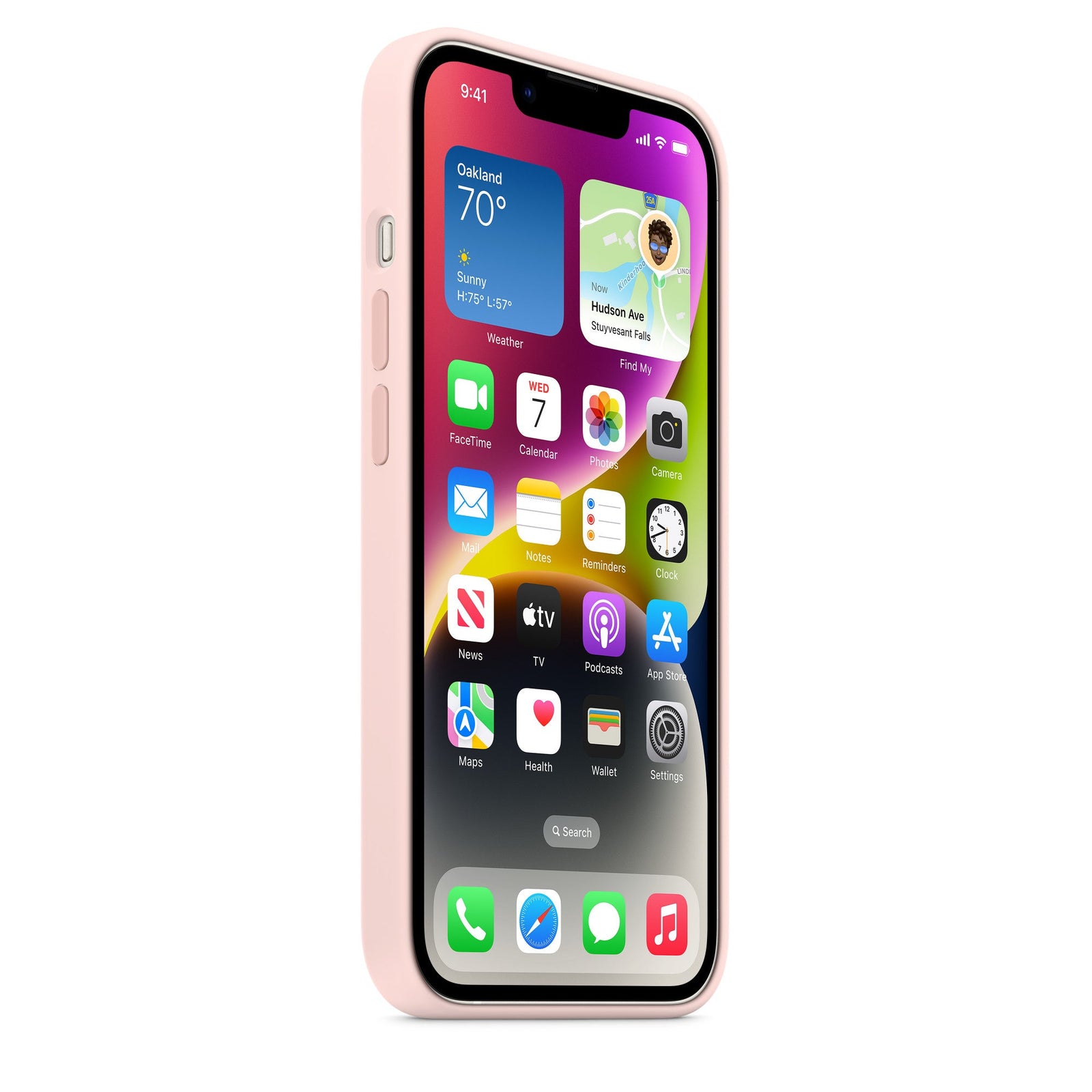 Husa iPhone 14 Plus Apple cu MagSafe ,Silicon - Culoare Chalk Pink