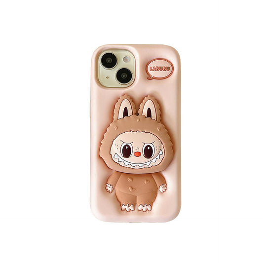 Husă Kawaii Labubu pentru iPhone 15, Peach