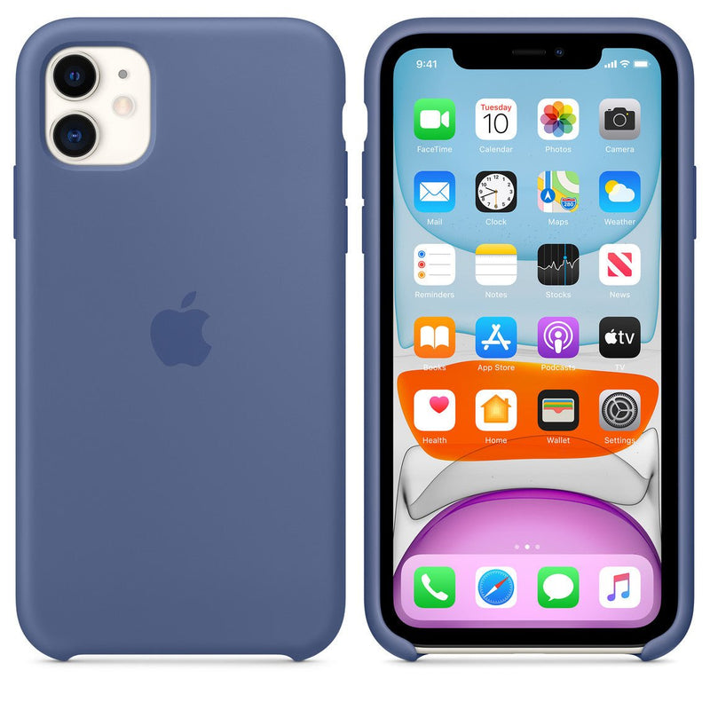 Husa de protectie Apple pentru iPhone 11, Silicon - Culoare Linen Blue - mag-genius-accesorii