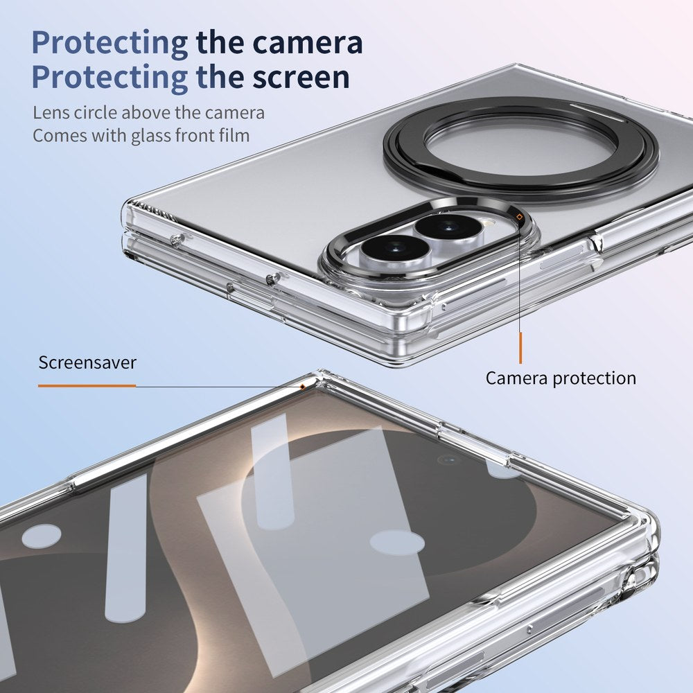 Husă Samsung Z Fold 8 MagRing integrală, Clear/Black